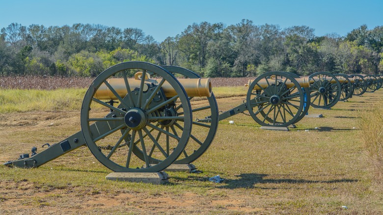 Historic canons in Raymond, Mississippi