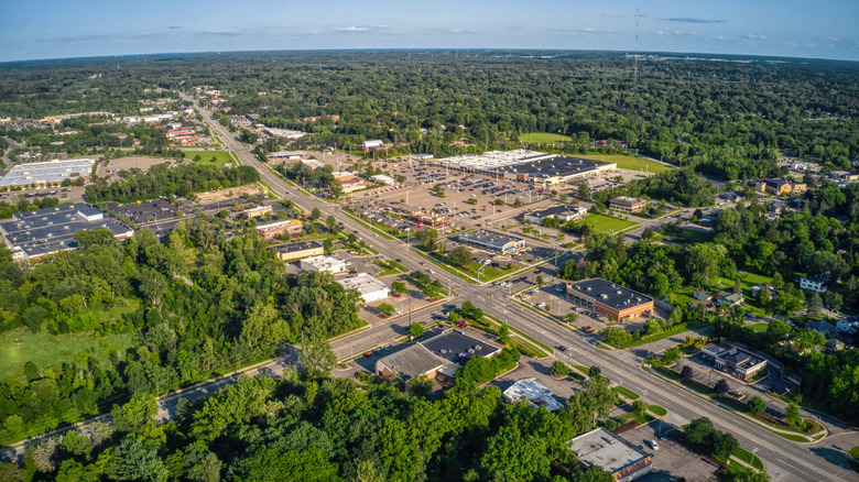 An aerial view of Okemos, Michigan
