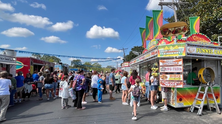 People gathered at a festival in Sheridan, Arkansas