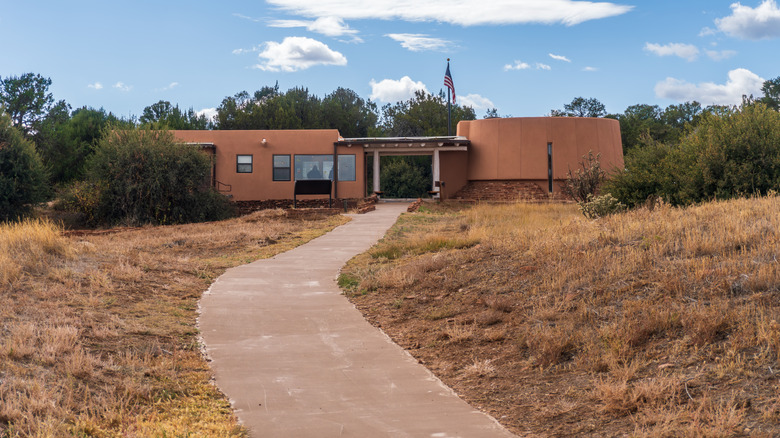 Visitor center and museum at Quarai site of Salinas Pueblo Missions National Monument in New Mexico