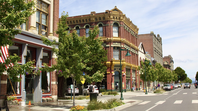 Victorian architecture on display on Water Street in Port Townsend, Washington