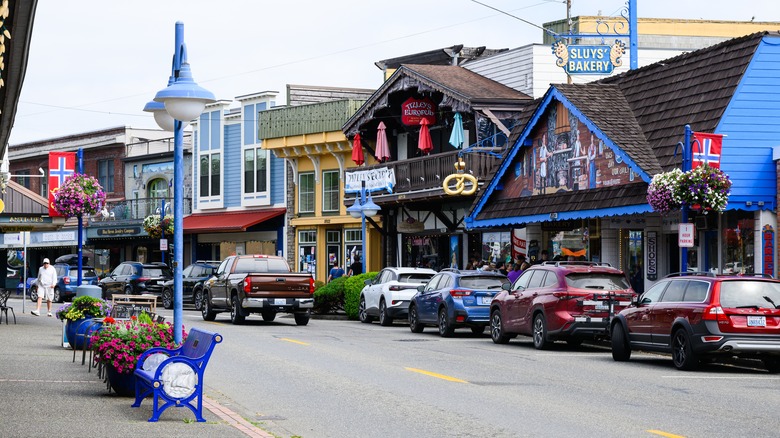 Poulsbo's Front Street in summer