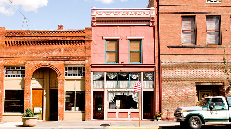 Distinctive buildings on Walla Walla's Main Street in Washington