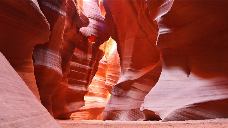 Cave formations and corridors at Antelope Canyon in Page, Arizona