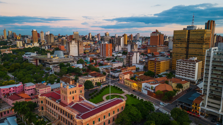 Aerial shot of Asuncion Paraguay