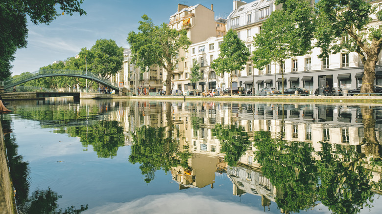 View of Canal Saint-Martin in Paris, France