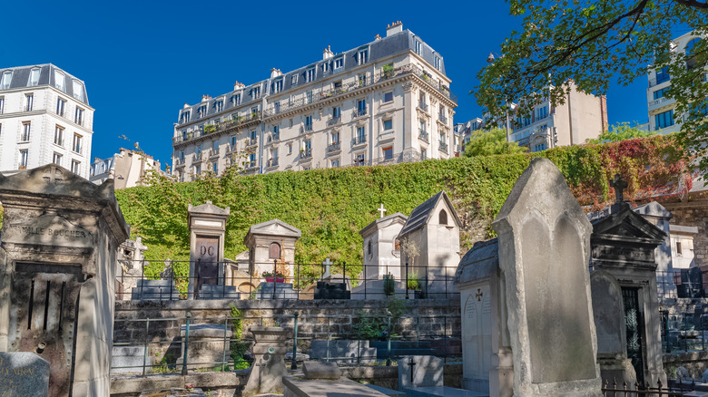Montmartre Cemetery with some graves in view