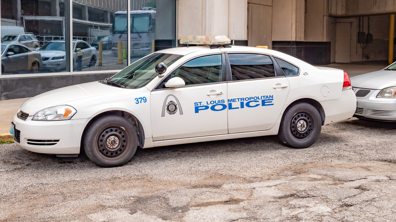 A white St. Louis Metropolitan Police car