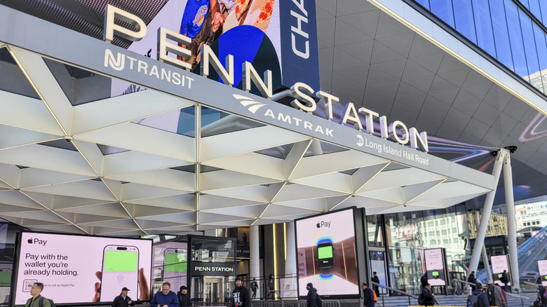 The entrance to Penn Station in Manhattan