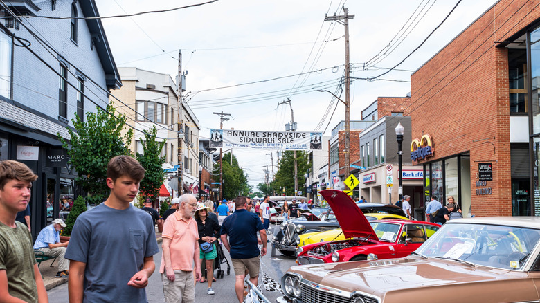 A car show during the Shadyside Sidewalk Sale in Pittsburgh