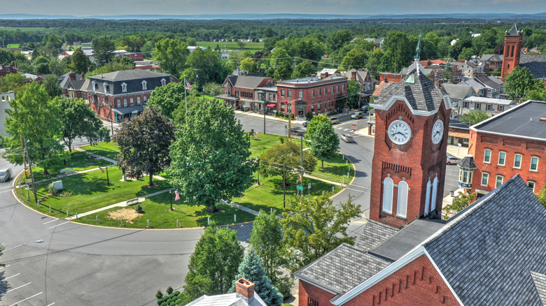 Aerial view of New Oxford, Pennsylvania
