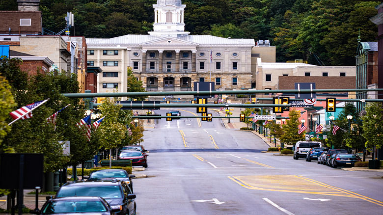 A view of buildings in downtown Kittanning, Pennsylvania