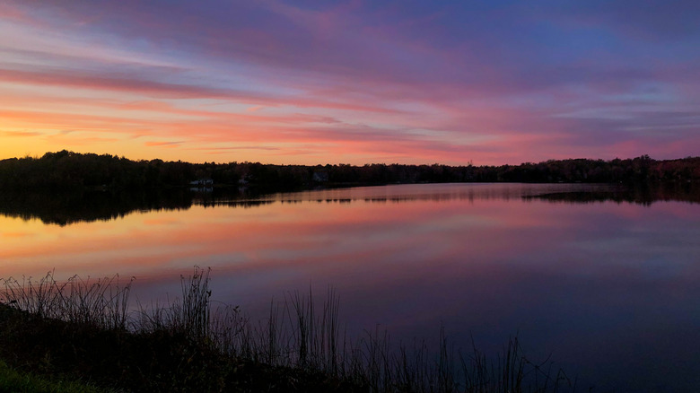 sunset at Pocono Summit Lake