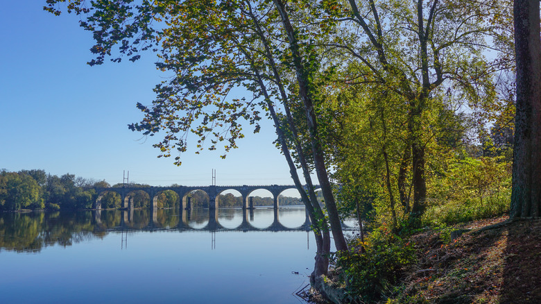 A bridge on the Delaware River near Yardley, Pennsylvania