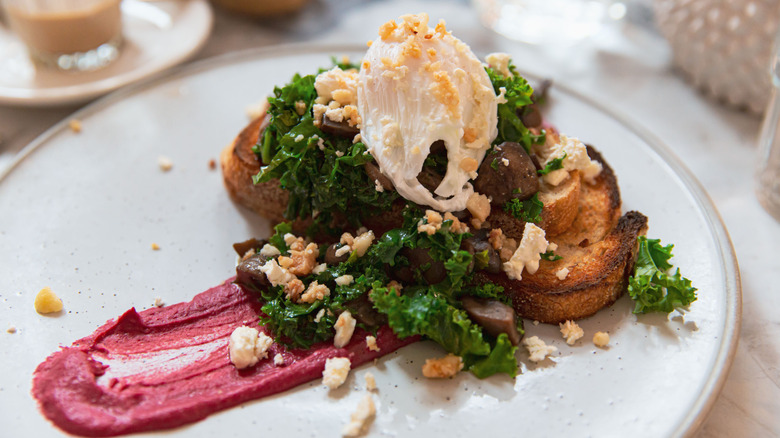 Toasted sourdough with poached egg