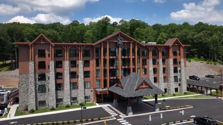 Exterior view of The Swiftwater hotel in Swiftwater, Pennsylvania