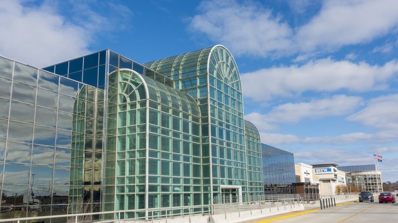 Glossy building facade at King of Prussia Mall in Pennsylvania