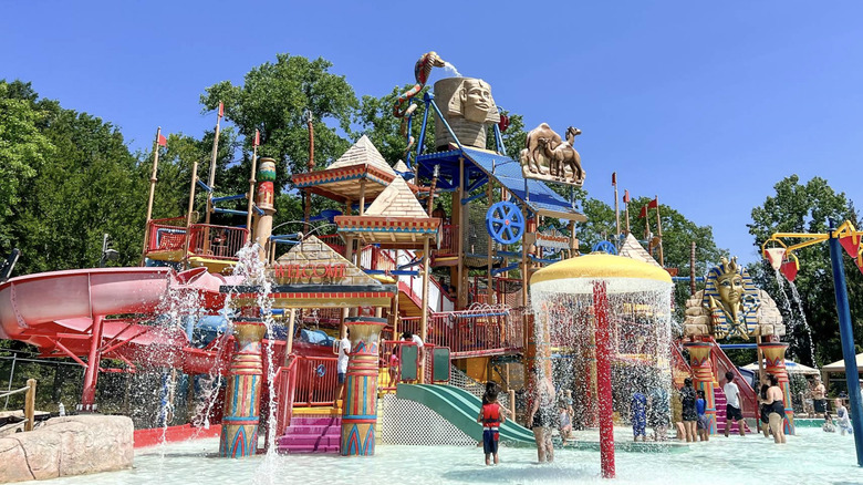 A view of the Egyptian themed part of Camelbeach Outdoor Waterpark