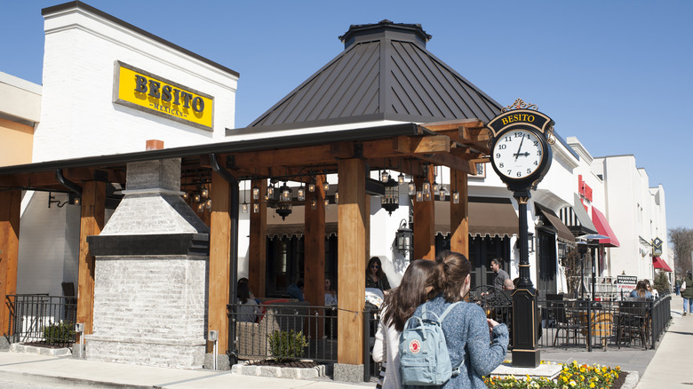 Girls shopping near Besito Mexican restaurant in Suburban Square in Ardmore, Pennsylvania