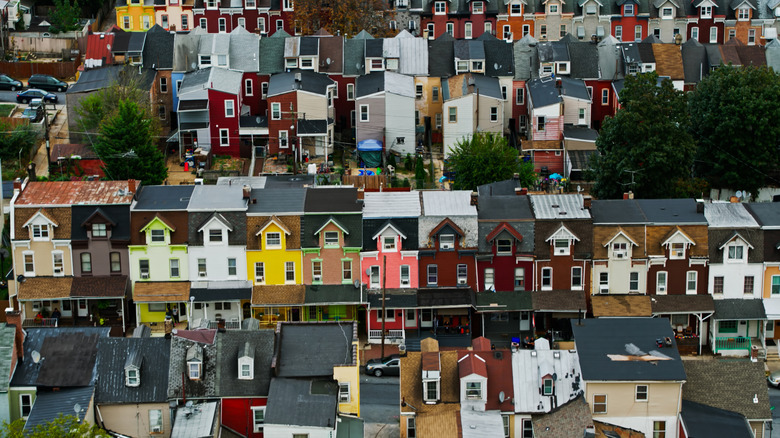 A row of houses in Reading, Pennsylvania