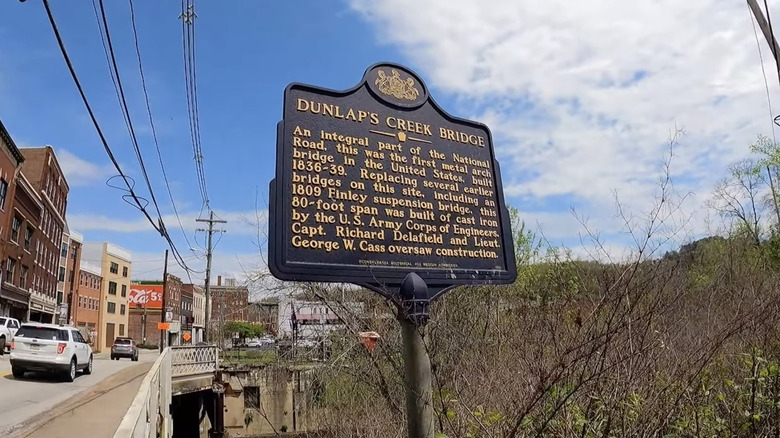 Dunlap's Creek Bridge historic marker