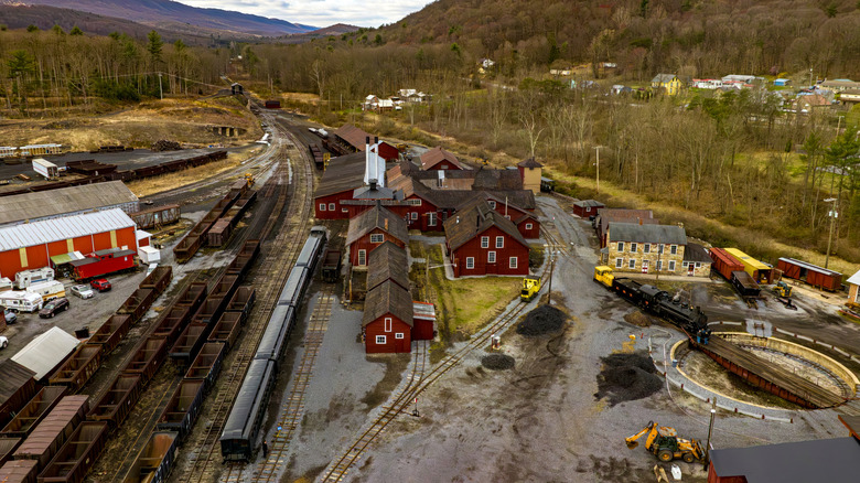 The East Broad Top Railroad train depot in Rockhill Furnace, Pennsylvania
