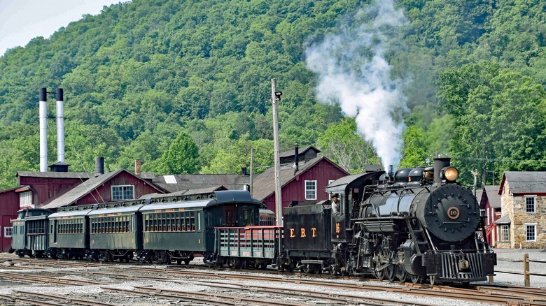 The East Broad Top Railroad locomotive in Rockhill Furnace, Pennsylvania