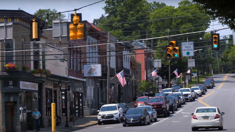 Downtown Tunkhannock with a lively main street