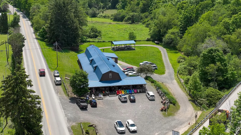 Aerial view of a shop in Smicksburg, Pennsylvania