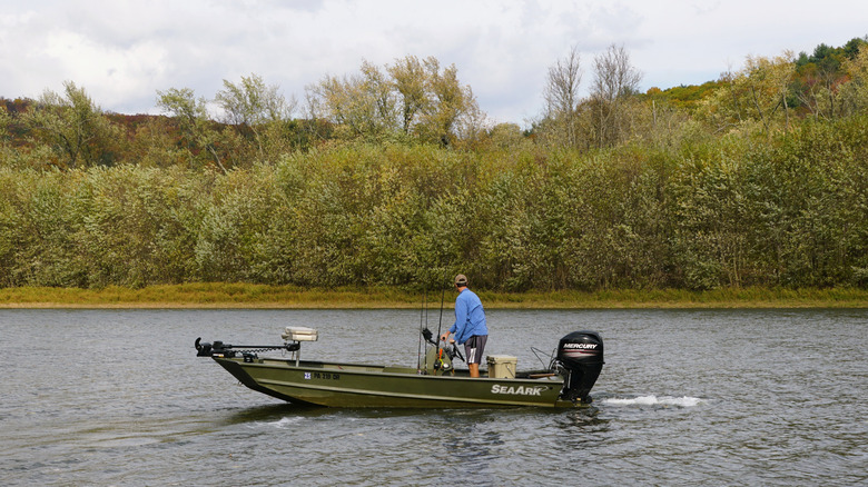 Fisherman boating on the Susquehanna River