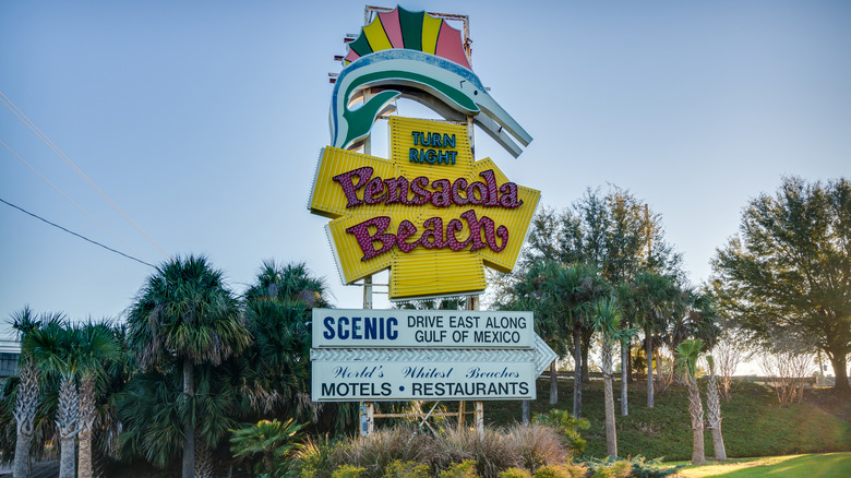 Gulf Breeze's famous Pensacola Beach sign