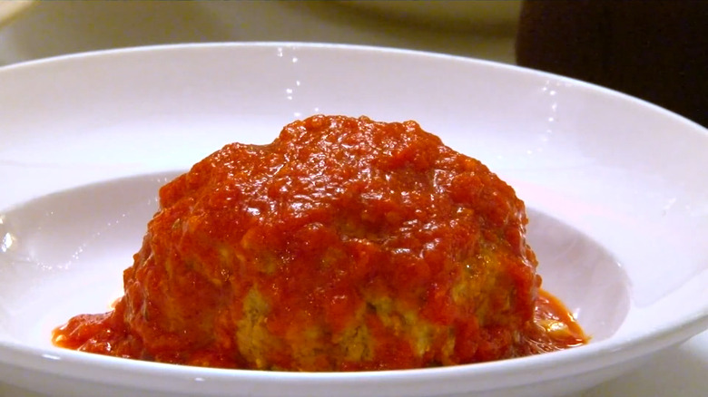 The giant meatball at Mulberry Italian Ristorante in Lackawanna, New York