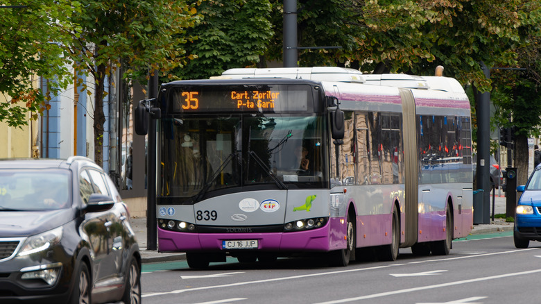 A city bus in Cluj-Napoca, Romania