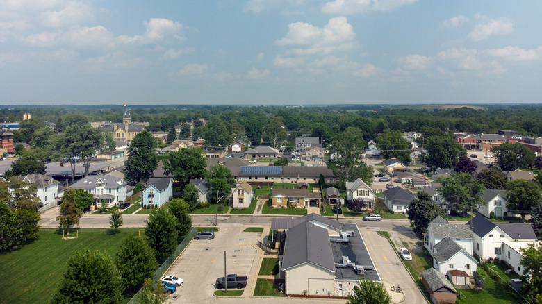 Aerial view of Petrolia, Ontario