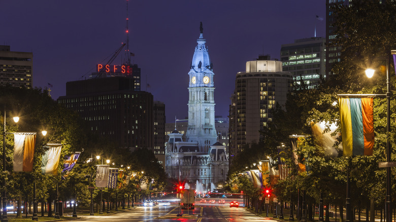 Downtown Philly with a view of City Hall