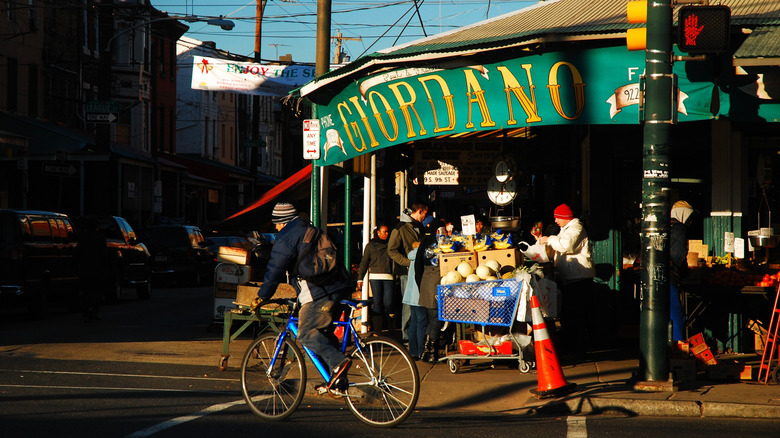 A street corner in the Italian Market, Bella Vista, Philadelphia