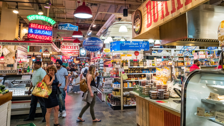 Tourists visit Reading Terminal Market.