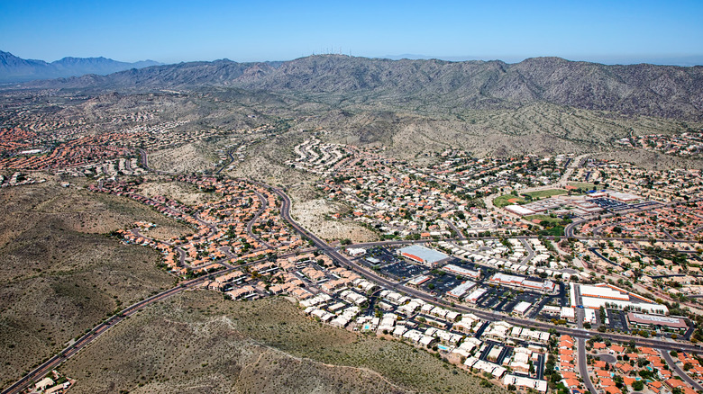Aerial view of Phoenix neighborhood