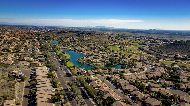 Aerial view of Phoenix neighborhood