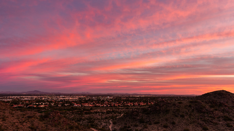 Pink sunset over Ahwatukee Foothills