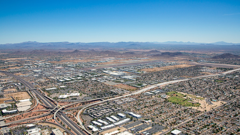 Aerial view of Phoenix neighborhood Deer Valley