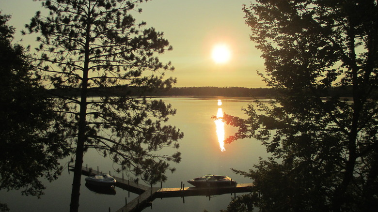 Gull Lake with sunset