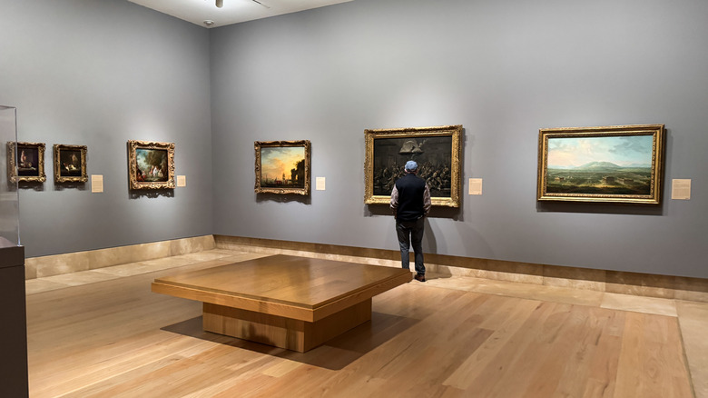 An elderly guest visits a gallery of the Norton Simon Museum in Pasadena