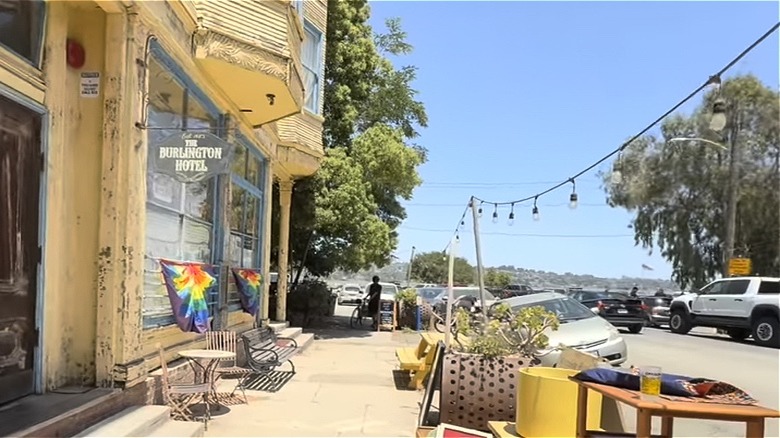 Historic buildings along Canyon Lake Drive in Port Costa, California
