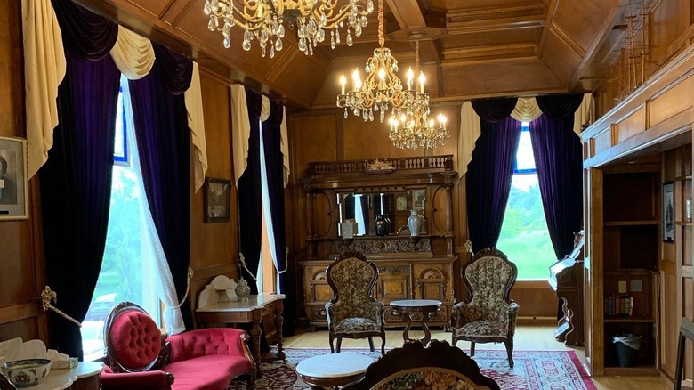 The lavishly decorated loby of the Manresa Castle Hotel in Port Townsend
