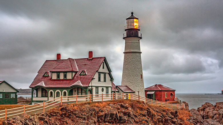 The lighthouse at Cape Elizabeth in the Portland, Maine, area