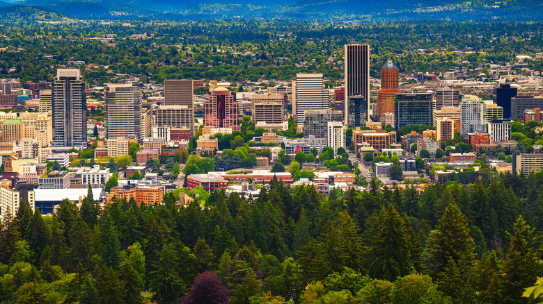 Aerial view of Portland, OR
