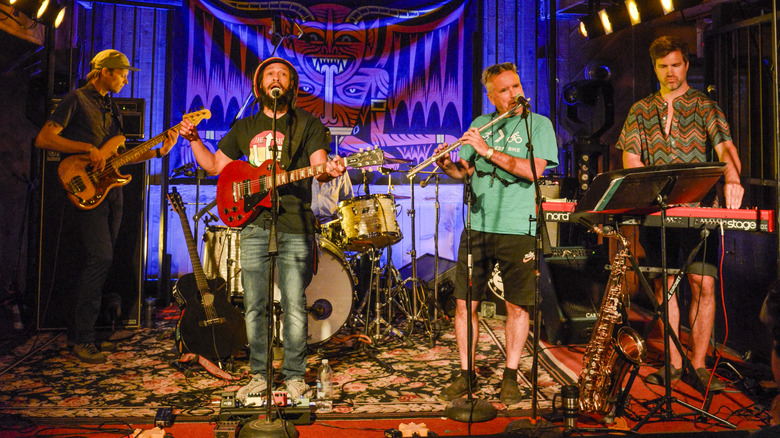Artist Aaron Nigel Smith on stage at Pickathon