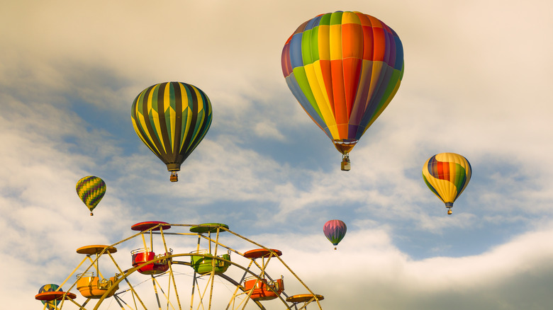 Hot air balloon festival, Tigard, Oregon with ferris wheel