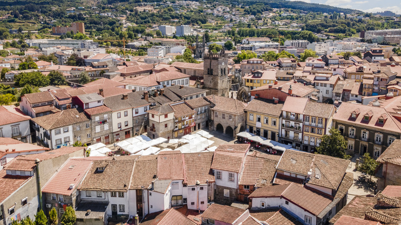 Guimaraes old town aerial landscape